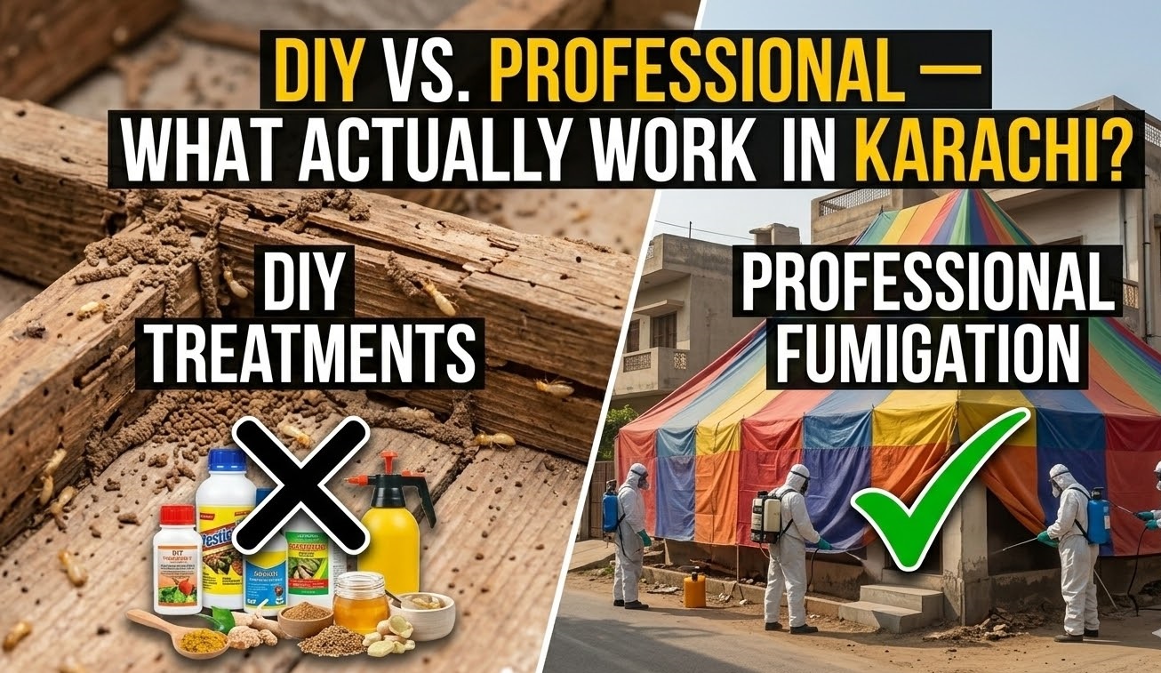 DIY Termite Treatments vs. Professional Fumigation — What Actually Works in Karachi?