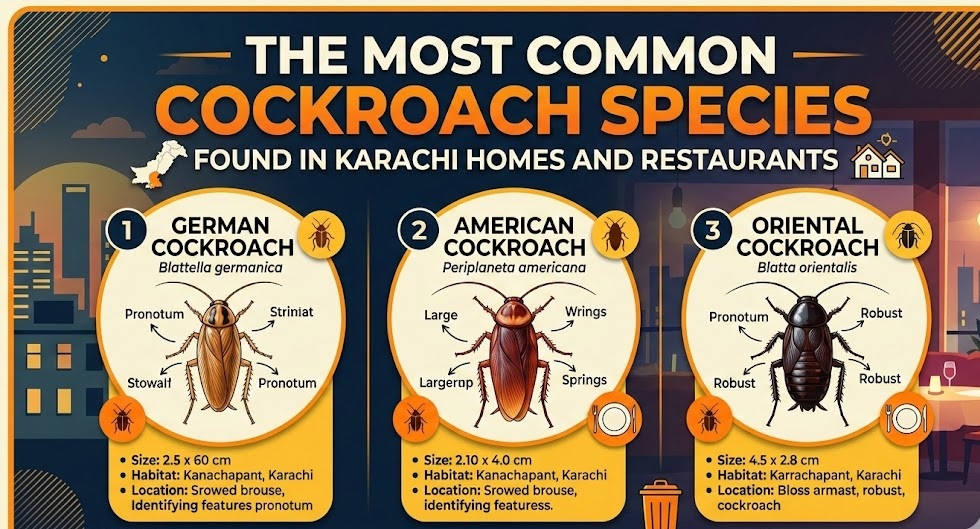 The Most Common Cockroach Species Found in Karachi Homes and Restaurants